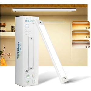 18 Inch Under Cabinet Lights Plug in, Wave Sensor LED Kitchen Lights Under Cabinet 5CCT Stepless Dimmable Counter Lighting, Aluminum Linkable Workbench Light Bar Over Sink 450LM 8W（NEW）