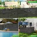 3 Panels No-Dig Metal Privacy Fence Screen, 42" H 38" W Outdoor Air Conditioner Fence, Rustproof AC Unit Cover to Hide Trash Bins, Pool Equipment Enclosure, Decorative Garden, Patio & Backyard
