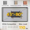 monTEK Long Arm TV Wall Mount for Most 43-80 Inch TVs, 42 Inch Long Extension TV Mount Swivel and Tilt, Full Motion Wall Mount Tv Bracket Fit Max VESA 600 x 400mm, Up to 110 lbs, 16,18 Studs