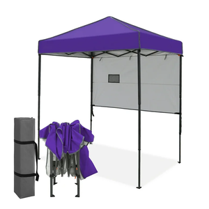 EAGLE PEAK Instant Pop Up Canopy with Adjustable Sun Wall 6x4, Straight Lightweight Compact Portable Tent with Carry Bag, Purple