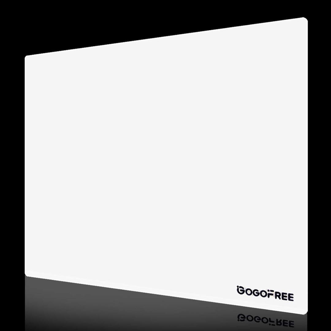 Glass Mousepad with Hard Surface for Gaming, Ultra Smooth Mouse Mat, Water-Resistant Large Mouse Pad Precision Speed Control for Esport Games/Office, White XL(15.719.6)