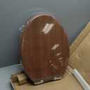 Elongated Toilet Seat Molded Wood Toilet Seat with Quietly Close and Quick Release Hinges, Easy to Install also Easy to Clean by Angol Shiold (Elongated, Walnut)