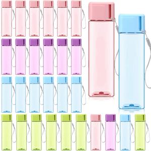 Mifoci 30 Pcs Water Bottle Bulk 17 oz Plastic Sports Water Bottles for Kids Adults Reusable Leak Proof Portable Drink Container Large for School Classroom Travel Camping Fitness Office(Multicolor)