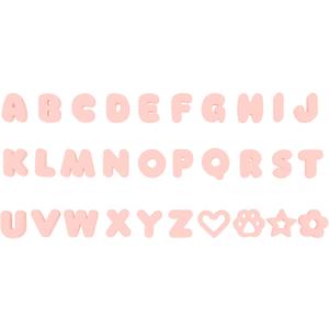 Wisedog Dog Charms for Collar, Pink, 25MM | 30 Pcs, Silicone Letter Charms, Waterproof Alphabet Pet ID, For Dog Cat Collars, DIY Personalized Name Pendant