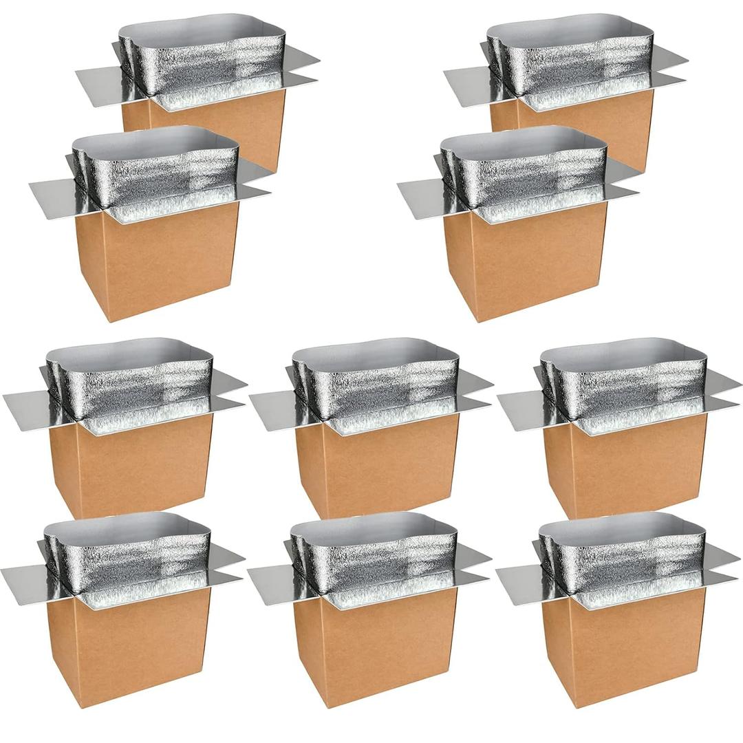 10 Pack Insulated Shipping Boxes with Aluminum Foil Liner,Thermal Insulation Cold Pack Shipping Boxes for Frozen Food, Reusable Styrofoam Cooler Box, Large Mailing Box, 19 x 12 x 16