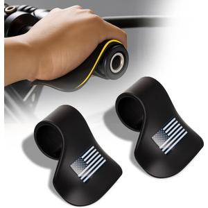 BBTO 2 Pcs Black Throttle Mounted Motorcycle Cruise Assist Wrist Hand Grips Handlebar, Motorcycle Throttle Mounted Assist Oil Control ABS, American Flag Decal, for Scooters, Electric Bike(Black)