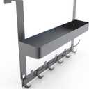 Over The Door Organizer, with 12 Hooks and 1 Large Storage Shelf, Coat Rack, Over The Door Organizer with Hooks for Bathroom, Bedroom, Kitchen, Office.