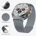 10 x Milanese Band Compatible with Samsung Galaxy Watch Ultra Band 47mm (2025/2024), Stainless Steel Mesh Loop Magnetic Clasp Strap for Women Men (1.Space Grey)