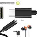 VIMVIP USB C to 3.5mm Headphone Jack Adapter, Type C to 3.5mm Audio Adapter Aux Microphone Connector (Black)