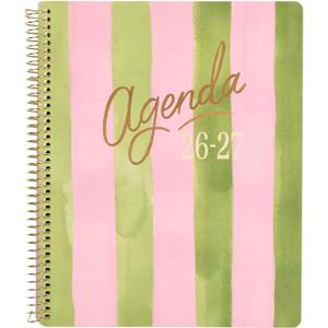 GO BIG Large-Print Planner April 2026June 2027, 15-Month Twin-Loop-Bound Agenda Planner, Big Size, 8.5" x 11", Easy-to-Read Large Dashboard Layout, Beach Stripe Cover