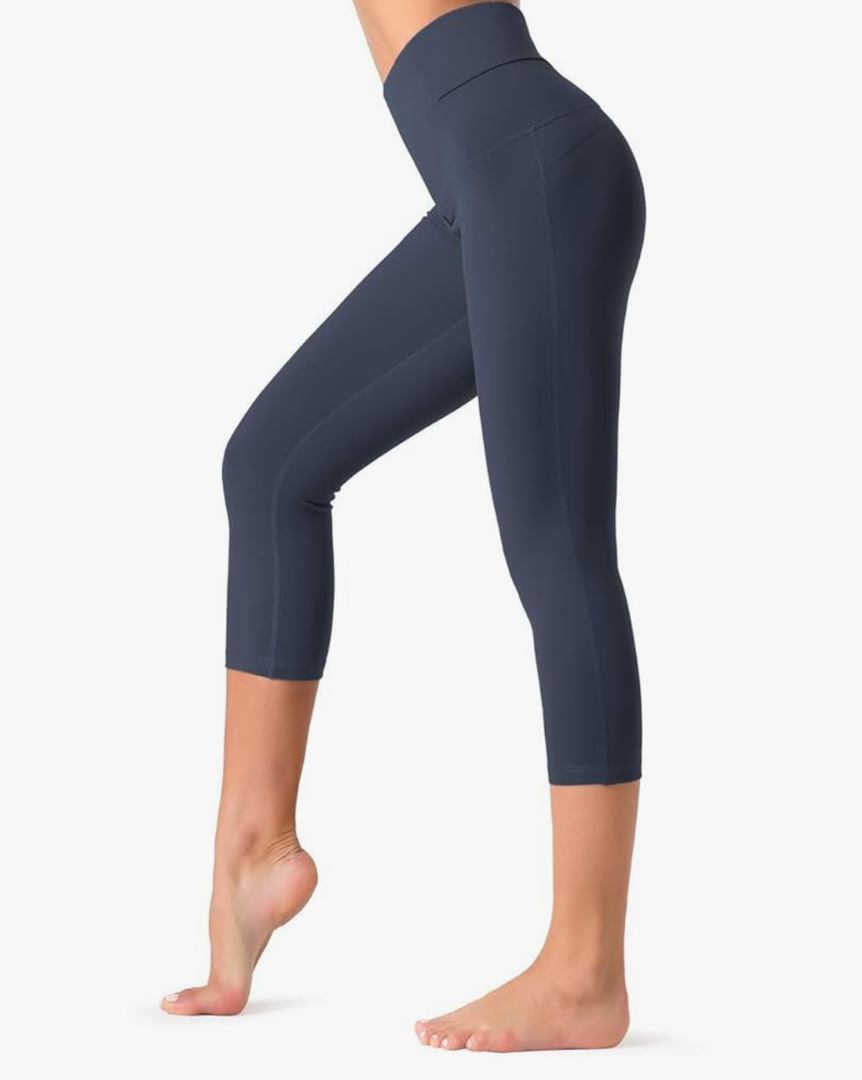 Dragon Fit Compression Yoga Pants Power Stretch Workout Leggings with High Waist Tummy Control S Navy Blue