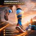 5 Pairs Compression Socks for Men & Women 20-30 mmHg Graduated Compression long Stockings for Old Lady Physician Assistant Medical Nurse High Support Thigh Veins Running Travel(Multi Stripe,L-XL)