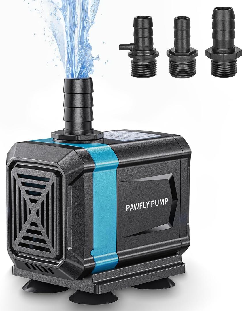 Pawfly 550 GPH Aquarium Submersible Water Pump (2000L/H, 30W) Ultra Quiet Water Fountain Pump with 6.5 ft. Lift Height Adjustable Water Pump for Fish Tanks Ponds Gardens Waterfalls Statuary and Sumps
