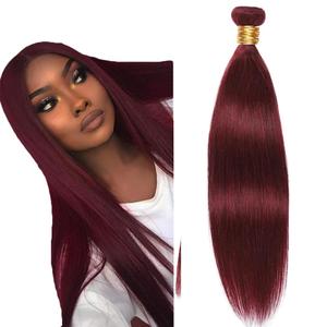 #99J Burgundy Bundles Human Hair Straight Bundles 18 Inch Straight Human Hair Extensions Double Weft Unprocessed Brazilian Virgin Hair Win Red 1 Bundle 100 Grams Per Bundle