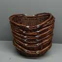 Wesiti 6 Pcs Wicker Picnic Basket with Handle, Hand Woven Harvest Basket Bulk, Wicker Flower Hoppet for Storage, Picnics, Easter, Organizing, Egg Gathering, Candy, Wedding(Dark Brown)