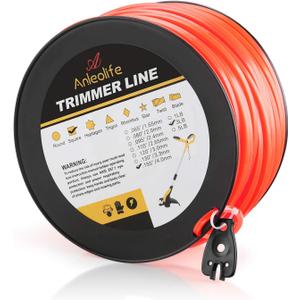 A ANLEOLIFE 3-Pound Commercial Square .155-Inch-by-280-ft String Trimmer Line in Spool,with Bonus Line Cutter, Orange