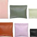 6Pcs Small Makeup Pouch for Purse, Personalized Snap Closure Leather Organizer Pouch Portable No Zipper Pouches for Travel Storage Bag Mini PU Leather Pouches for Cosmetics, Headphones, Jewelry