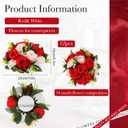 Hotop 12 Pcs Artificial Rose Flower Balls for Centerpieces, Silk Roses Kissing Balls Romantic Faux Floral Arrangements for Engagement Wedding Home Decor (Red,White)