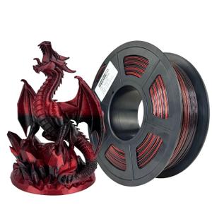 PLA 3D Printer Filament 1.75 mm,PLA Silk Red,PLA Black,Accuracy +/- 0.05 mm net Weight 1 kg for Ender3 Cr10
