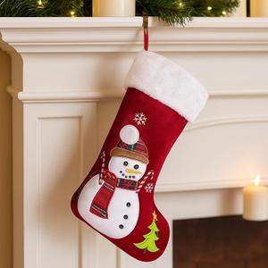 Christmas Stockings 20 Inch Large Christmas Stockings Snowman Xmas Stockings with 3D Snowflake Kids Christmas Stocking for Boys Girls Gift Candy Bag Holiday Party Family Fireplace Xmas Tree Decoration