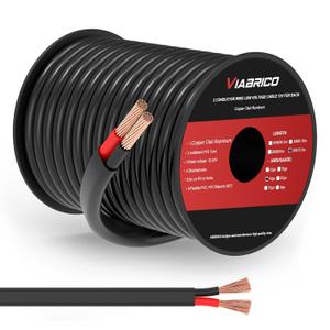 14 Gauge Wire, 14 AWG 2 Conductor Electrical Wire, 50FT Flexible/Copper Clad Aluminum/Stranded PVC 14/2 Cord for Automotive, Marine, LED Strips, Solar, RV, Lighting