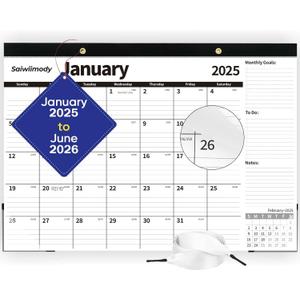 Desk calendar 2025-2026 Large 22 x 17 inch with Clear Waterproof Cover Jan. 2025-Jul. 2026 18 Months Monthly Planner Schedule Organization, Black