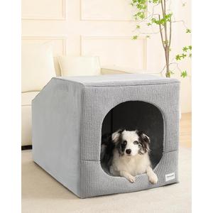 Hovicaed Indoor Dog House for Extra Large Medium Small Sized Dogs  Dog Tent with Washable Removable Cover, Pet Orthopedic Dog Cave Bed EggCrate Foam Cushion, Inside Dog House Large Space(XL)