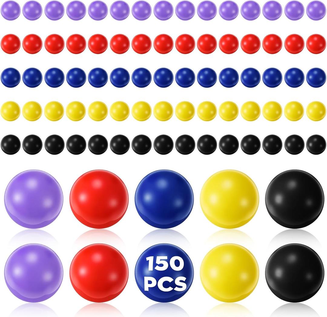 Silipull 150 x 50 Caliber Projectiles for Self Defense and Practice, 50 Cal Solid Nylon Balls, Reusable Plastic Ammo Projectiles Hard Paintball for Defense Target Shooting