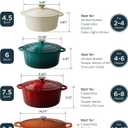 Enameled Cast Iron Dutch Oven, 9.3QT Pot with Lid, Cream White