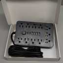 JouleLoom 6 FT Flat Plug Surge Protector Power Strip,11 Multiple AC Outlets with 6 USB Ports (2 USB C), 6 Feet Extension Cord, 1250W/10A, One Touch Switch Button, 17 in 1 Compact powerstrip