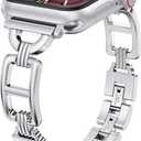 Wearlizer Compatible with Apple Watch Bands 41/40/38/44/45/46/49/42mm Women, Dressy Fancy Metal Chain Pretty Strap Designer Gold Silver Bracelet for iWatch Series 11 10 9 8 7 6 5 4 3 SE/Ultra 3 2 1