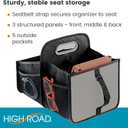 High Road Car Caddy with Cup Holders - Front Seat Organizer for Drivers or Back Seat Organizer for Kids - Portable Car Organizer with Easy One-Handed Carry Handle