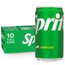 Sprite Lemon-Lime Caffeine Free Soda Soft Drink Fridge Pack Mini Cans, 7.5 fl oz, 10 Pack (EXP 09/01/25)
