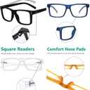 Eyekepper 5 Pack Oversize Reading Glasses Square Large Frame Readers for Men and Women +1.25