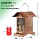 Large Bird Feeder, Extra Large 8 Lbs Capacity with 2-Side Feeding, Weatherproof Wasteproof Hanging Metal Bird Feeders for Outdoor, Easy to Clean & Refill