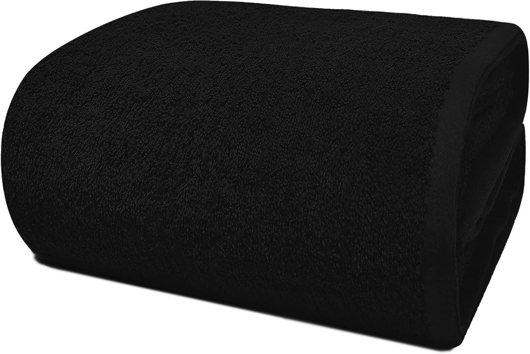 RIVERSIDE Pack of 1 Jumbo Bath Sheet 40 x 80 Inches - Extra Large Bath Towel, Super Soft & Highly Absorbent, 100% Cotton Quick Dry, Perfect to Wrap Yourself in - Black
