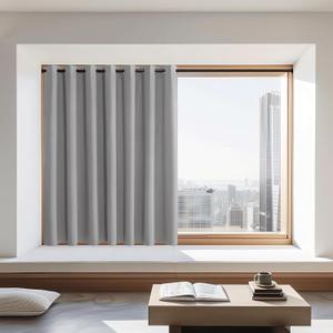 NICETOWN Blackout Curtains 72 inches Long, Grommet Privacy Window Treatment Thermal Insulated Room Darkening Sliding Glass Door Drape for Bedroom Living Room, 1 Panel, W100 x L72, Silver Grey