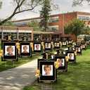 13 Pcs 2026 Graduation Yard Sign, Class of 2026 K-12 DIY Name Yard Sign with Metal Stakes, Congrats Grad Lawn Decor for Kindergarten to High School Outdoor Grad Party Supplies, Black and Gold