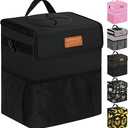 ELONGRIVER Car Trash Can Bin for Back Seat Leak Proof, Cute Car Trash Bag Hanging, Vehicle Trash Can for SUV Truck Van, Automotive Garbage Cans Front Seat Stripe