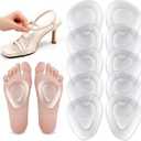 Shynek 10 Pack Metatarsal Pads for Foot Ball of Foot Cushions for Heel, Soft Gel Self Adhesive Foot Pad Insoles Forefoot and Sole Support, Pain Lessen Metatarsalgia Morton's Neuroma for Women and Men