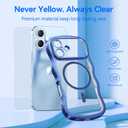 for iPhone 17 Case: [Cute Wave Frame][Fit for MagSafe] Military Drop Shockproof Protection, Camera Protective, Glossy Slim Magnetic Wavy Phone Cover for Women Girls 6.3'', Clear/Blue