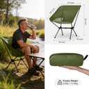 Lightweight Portable Camping Chair - Folding Backpacking Hiking Chair with Carry Bag for Outdoor Travel, Beach, Picnic, Festival (Green)