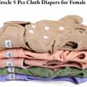 Female Dog Diapers 5Pcs - Premium Reusable Diapers for Doggie in Heat - Highly Absorbent Dog Diapers Female for Pet Incontinence with Adjustable Snaps,L