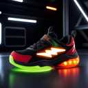 SKYWHEEL Kids Sneakers for Boys Light Up Shoes with Switch Tennis Running Athletic Shoes Toddler Size 10 to Big Kids Size 5 (3 Little Kid)