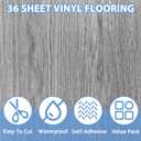 Thicken 36 Sheet Vinyl Flooring 12x12 Peel and Stick Floor Tile Waterproof Clearance Vinyl Floor Tiles Vert Wood Grey Self Adhesive Floor Tiles Sticky Laminate Flooring for Kitchen Basement RV