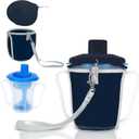 Dysphagia Regulating Drinking Cup Set  Spill-Proof, Adjustable Flow (5cc-10cc/10cc-15cc), Heat & Condensation Insulating Sleeve  for Elderly, Parkinsons, Dementia Patients (Cup+Cup Sleeve+Lid Cover Set-Royal Blue)