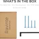 Ravinte 50 Pack 5 Inch Hole Centers Matte Black Cabinet Pulls Handles - Solid Drawer Pulls Kitchen Hardware - Flat Black Square Bar Drawer Handles