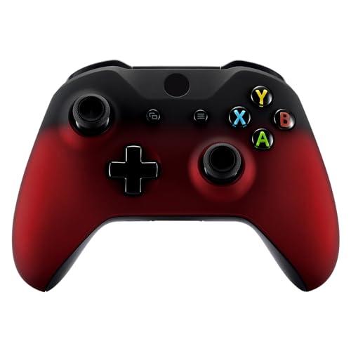 eXtremeRate Shadow Red Faceplate Cover for Xbox One Wireless Controller Model 1708, Soft Touch Front Housing Shell Case for Xbox One S/X Controller