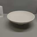 KIVY Concrete Fruit Bowl for Kitchen Counter - Large Decorative Pedestal Bowl for Home Decor - Modern Key Bowl for Entryway Table - White (Cream)