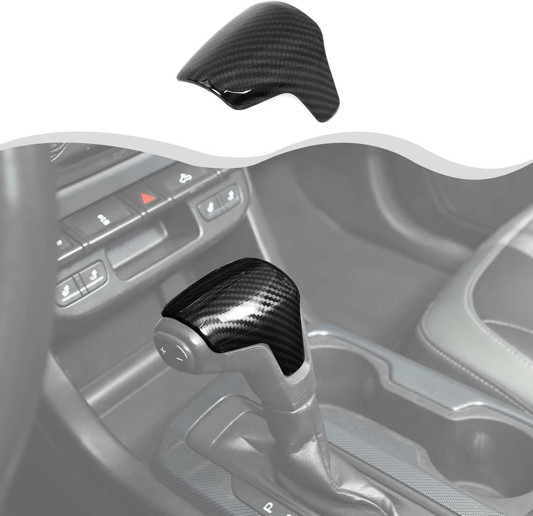 Center Console Gear Shift Knob Cap Cover Fit for 2014-2024 Chevy Colorado/for 2014-2022 GMC Canyon(Carbon Fiber)